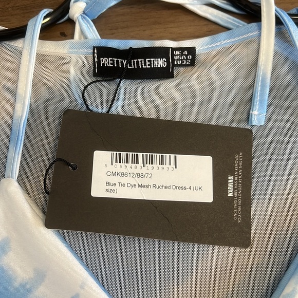 Pretty Little Thing blue tie dye bikini set size 0 - Picture 2 of 10